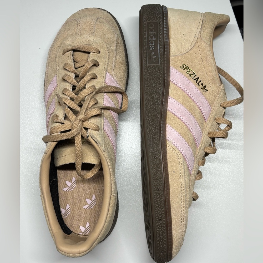 Adidas Women's Spezial Beige and Light Pink Sneakers
